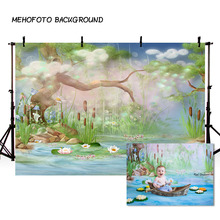 Vinyl Photography Backgrounds Tree River Lotus Firefly Children Wonderland Spring Season Decor Backdrop for Photo Studio 2024 - buy cheap
