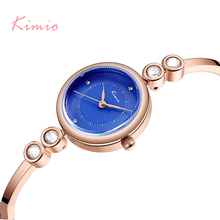 KIMIO Brand Blue Crystal Women's Bracelet Watch Mini Dail Unique Chain Linked Strap Luxury Ladies Quartz Watches For Woman Gift 2024 - buy cheap
