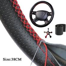 Universal Car DIY Steering Wheel Leather Cover With Needles and Thread AUTO Steering Wheel Glove Car Accessories High Quality 2024 - buy cheap