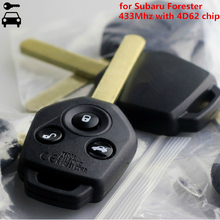 Автомобильный Дистанционный ключ 3 кнопки 433 МГц 4D62 чип для Subaru Forester Smart Key 2008 2009 2010 2012 2013 2014 с No.65 Key 2024 - купить недорого