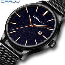 Relogio Masculino CRRJU New Mens Watches Top Brand Luxury Fashion Watch  Starry Sky Clock Waterproof Quartz Watch For Men 2024 - buy cheap