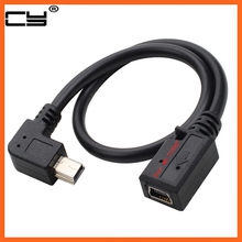 USB мини штекер для MINI 5 Pin 1PC USB 2,0 A штекер для Mini 5 Pin левый Угловой 90 штекер 90 градусов кабель для передачи данных Шнур 0,25 M черный 2024 - купить недорого