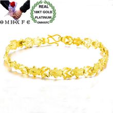 OMHXFC-pulsera de eslabones de pez para mujer, brazalete elegante de oro de 18kt, para fiesta de cumpleaños, boda, venta al por mayor, estilo europeo, BE203 2024 - compra barato