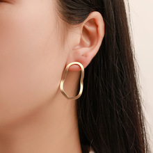 Modyle New Arrival Metal Hyperbole Round Women Dangle Earrings Fashion Female Korean Simple Jewelry Circle Earrings 2024 - buy cheap