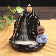 Home Decor Buddhism Creative Little Monk Bullet Blackflow Incense Cones Or Incense Stick Burner Smoke Ceramic Censer 2024 - buy cheap