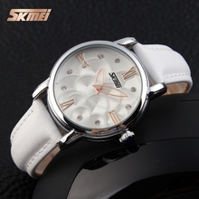 SKMEI Fashion Brand Simple Dial Quartz Watches Women Leather Strap Round Analog Clock Dress Waterproof Wristwatch Relojes Mujer 2024 - buy cheap