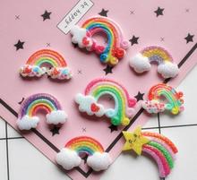 wholesale !100pcs rainbow/star shiny colorful Resin Flat back Cabochon Art Supply Decoration Charm Craft 2024 - buy cheap