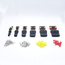 30set Kits 1/2/3/4/5/6 Pin Way HID Waterproof Electrical Wire Connector Plug AMP 2024 - buy cheap