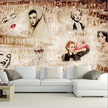 The latest 3D murals, English letter Monroe background wall picture murals, living room TV sofa bedroom wall paper 2024 - buy cheap