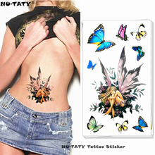 Nu-TATY Butterfly Fairy Lady Temporary Tattoo Body Art Arm Flash Tattoo Stickers 17*10cm Waterproof Fake Henna Painless Tattoo 2024 - buy cheap
