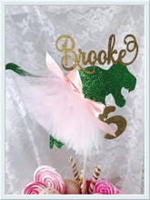 Customize name age Dinosaur Ballerina Party Centerpiece pick princess birthday party cake toppers baby shower toppers 2024 - buy cheap