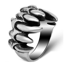 Мужские байкерские кольца из нержавеющей стали в стиле панк-рок американского размера 7-11, мужское кольцо в виде призрака с когтями серебристого цвета 2024 - купить недорого