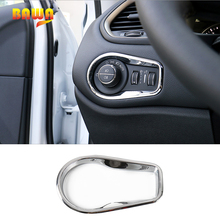 Bawa molduras interiores para jeep renegado 2016-2017 abs farol interruptor capa acessórios quadro para jeep renegado 2024 - compre barato