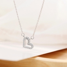 Collar de plata esterlina 925 para mujer, cadena de clavícula con temperamento literario de Corea con personalidad, dulce Corazón salvaje, SNE306 2024 - compra barato