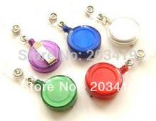 ID holder name tag card key Badge Reels Round Translucent Plastic Clip-On Retractable 2024 - купить недорого