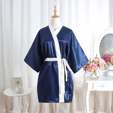 Women Kimono Robe Knee Length Bathrobe Sexy Lingerie Sleepwear Short Satin Lace Nightwear Bridesmaid Robes Wedding Bride Robe 2024 - buy cheap