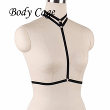 Body Cage new fashion pastel goth bust bondage bra rave wear lingerie gothic garter belt Elastic Caged women belt bdsm female 2024 - buy cheap