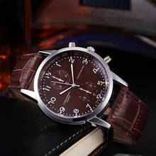 Мужские часы Новые унисекс кожаные кварцевые наручные часы с Циферблатом из нержавеющей стали 2024 - купить недорого