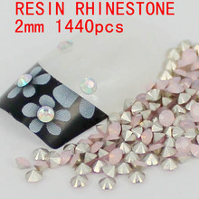 1440pcs 2mm Resin Rhinestones Round Shape Pointed Back  Opal Color Perfect For Nail Art Decoration Nice For Nail Scrapbooking 2024 - buy cheap