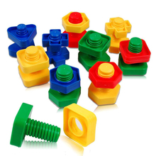 Education Learning Toys Diy Plastic Insert Block Montessori Toy Screw Building Blocksfor Children Nut Shape Scale Models 2024 - buy cheap