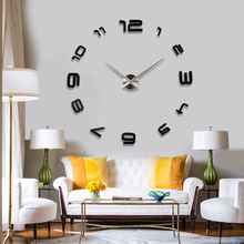 2016 fashion 3D big size wall clock mirror sticker DIY wall clocks home decoration wall clock meetting room large wall clock 2024 - buy cheap