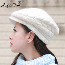 Women Knitted Caps Visors 2019 Autumn Winter New Solid Plaid Warm Visor Hat Casual Female Girls Knit Cap Ladies Skullies Hats 2024 - buy cheap