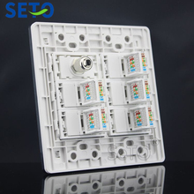 SeTo 120 Type One TV + Five RJ45 Cat5e Network Lan Socket Panel Outlet Wall Plate Keystone Faceplate 2024 - buy cheap