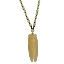 Wholesale Natural Chalcedony Cicada Pendant Necklace Drop Shipping Hand-carved Lucky Amulet Lovers Necklace For Men And Women 2024 - buy cheap
