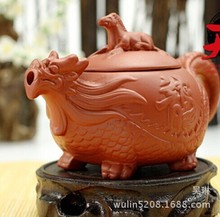 Китайский Исин Фиолетовый Глиняный Чайник ручной работы посуда для напитков Рудный Чайник Чайная Чашка Черный 150cc большой рельефный горшок чайник кунг-фу 2024 - купить недорого