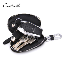 CONTACT'S New Arrival Men's Genuine Cow Leather Bag Car Key Pouch Casual Wallets Male Housekeeper Key Holders Carteira Small 2024 - buy cheap