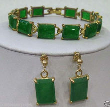 Wholesale price 16new ^^^^Jewelry Green stone bracelet earrings set 2024 - buy cheap