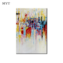 Frameless Hand Painted modren Abstract colorful landscape Oil Painting On Canvas Wall Picture for Living Room Home Decor 2024 - buy cheap