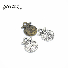 YuenZ-Colgante de búho de color plata antigua, 15 piezas, 2 colores, fabricación de joyas DIY, collar, pendientes, pulsera, accesorios, D127 2024 - compra barato