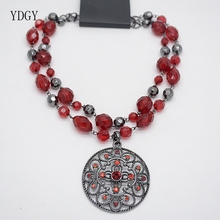 YDGY-collar de doble capa con cuentas para mujer, joyería brillante atmosférica, Bohemia, exagerada 2024 - compra barato