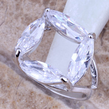 Charming White CZ Silver Plated  Ring Size 6 / 7 / 8 / 9 R0216 2024 - купить недорого