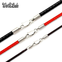 1.5mm 2mm 3mm Leather Cord Waxed Rope Necklace Stainless Steel Lobster Clasp Connector Chain For Men Women DIY Jewelry Making 2024 - buy cheap