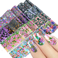 16pcs/set Mixed Flowers Nail Foils Stickers For Nails Art Decorations Holographic Floral Designs Transfer Adhesive Decals TR795 2024 - buy cheap
