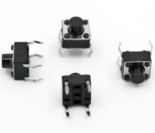 50 pçs 6*6*6mm luz interruptor de toque dip4 ligar/desligar botão toque micro tato interruptor preto teclas botão dip 4pin 6x6x6