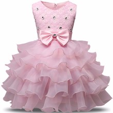 Kids Dresses For Girls Party Dress Children Tutu Ruffle Wedding Prom Gown 8T 1st Birthday Outfits Little Girl Clothing Ceremony 2024 - купить недорого