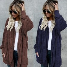 2020 New Year Spring Faux Fur Teddy Bear Coat Jacket Women Fashion Open Stitch Hooded Coat Female Long Sleeve Fuzzy Jacket Coat 2024 - buy cheap