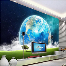 beibehang  high-end custom mural non-woven wall sticker 3d universe the earth sky painting photo 3d wall room murals wallpaper 2024 - buy cheap