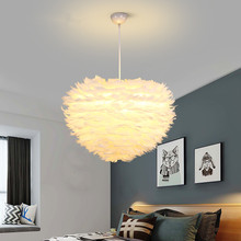 Подвесные светильники романтические Dreamlike гусиное перо для спальни гостиной подвесной светильник E27 светильники белый и серый 2024 - купить недорого
