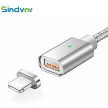 Магнитный зарядный кабель Sindvor для iPhone 5, 5S, 6, 6 s, 7, 8 Plus, X телефонов, быстрая зарядка, макс. 2,4a, нейлоновый магнит, зарядный кабель для передачи данных 2024 - купить недорого