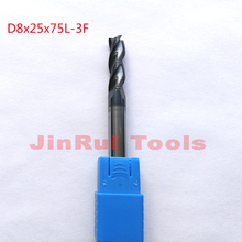 1pc 8mm  D8*25*D8*75 HRC45  3 Flutes   Solide Carbide Roughing  End Mills CNC router bit milling cutter Tools knife fresa 2024 - buy cheap