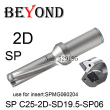 Broca BEYOND 2D, 19mm, 19,5mm SP C25-2D-SD19-SP06 SD19.5 U, uso de brocas de carburo Indexable SPMG SPMG060204, herramientas CNC 2024 - compra barato