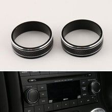 2pcs Aluminium Alloy Center CD Switch Button Trim Knob Cover Ring Frame Decoration For Jeep Compass Patriot 2011-2015 2024 - buy cheap