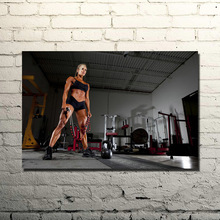 Arte motiva musculação pôster de seda impressão 13x20 24x36 polegadas academia sala decoração fitness imagem de esportes 02-43 2024 - compre barato