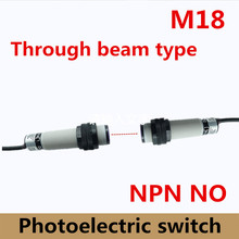 China M18 infrared ray switch NPN NO /normally open 5m distance Through Beam type photoelectric sensor transmitter+receiver 2024 - buy cheap
