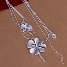 Necklace 925 Silver Necklace 925 Silver Trendy Jewelry Necklace Four-Leaf Clovers Jewelry Wholesale Free Shipping ncbx LN218 2024 - buy cheap