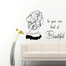 Peluquería Wall sticker Girl cotizaciones belleza tienda mural PVC etiqueta salón ventana de vidrio Decoración 2024 - compra barato